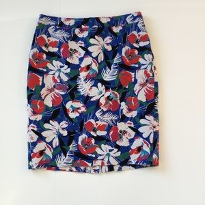 J. Crew Basket Weave Floral Pencil Skirt Style B8203 Size 2